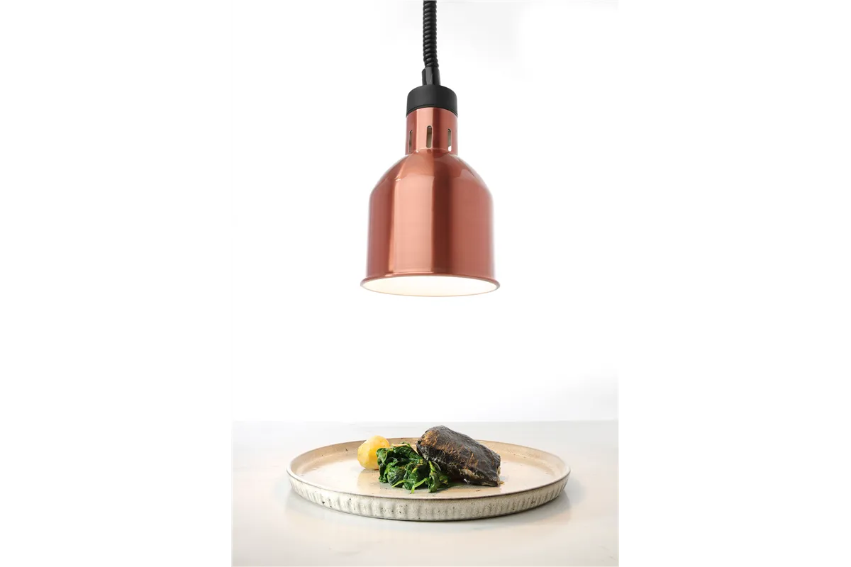 Lampa do podgrzewania potraw wisząca, cylindryczna, miedziany, 230V/250W, ⌀175x250mm Hendi 273890