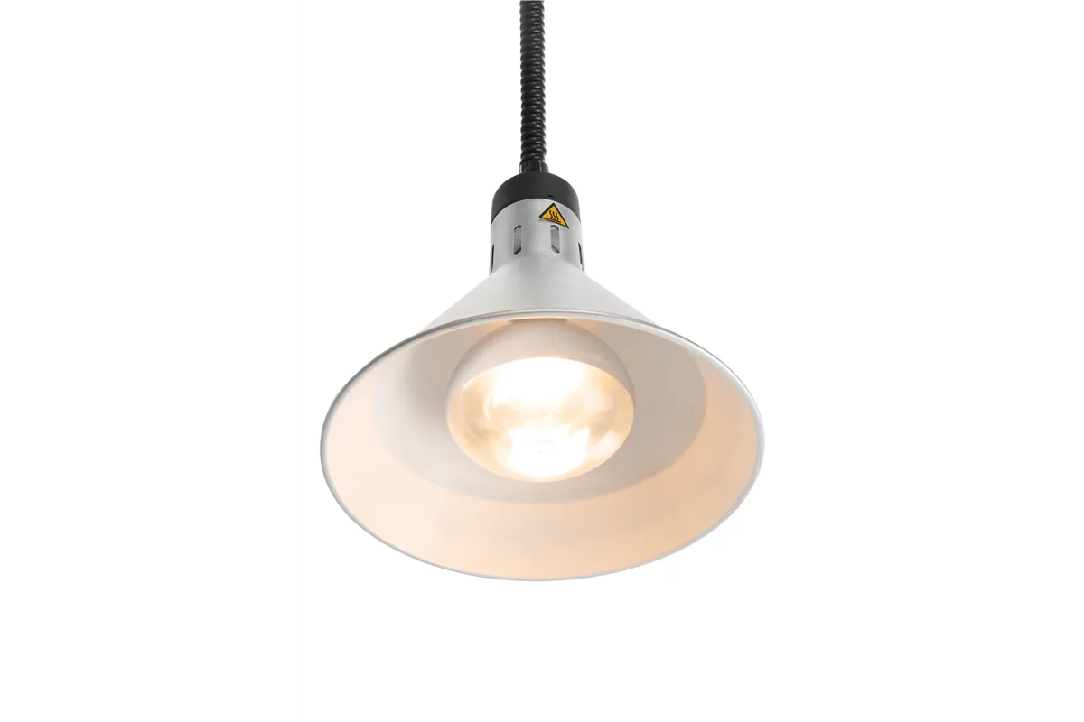 Lampa do podgrzewania potraw wisząca, stożkowa, srebrny, 230V/250W, ⌀275x250mm Hendi 273869