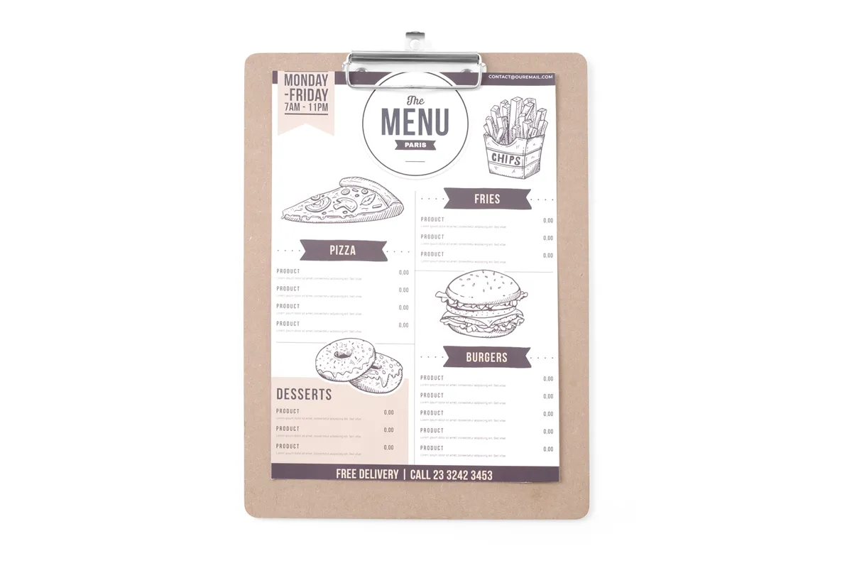 Podkładka pod kartę menu, 240x330mm Hendi 664155