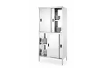 Szafa przelotowa z przegrodą i drzwiami suwanymi – skręcana, Kitchen Line, 800x500x1800mm Hendi 811634