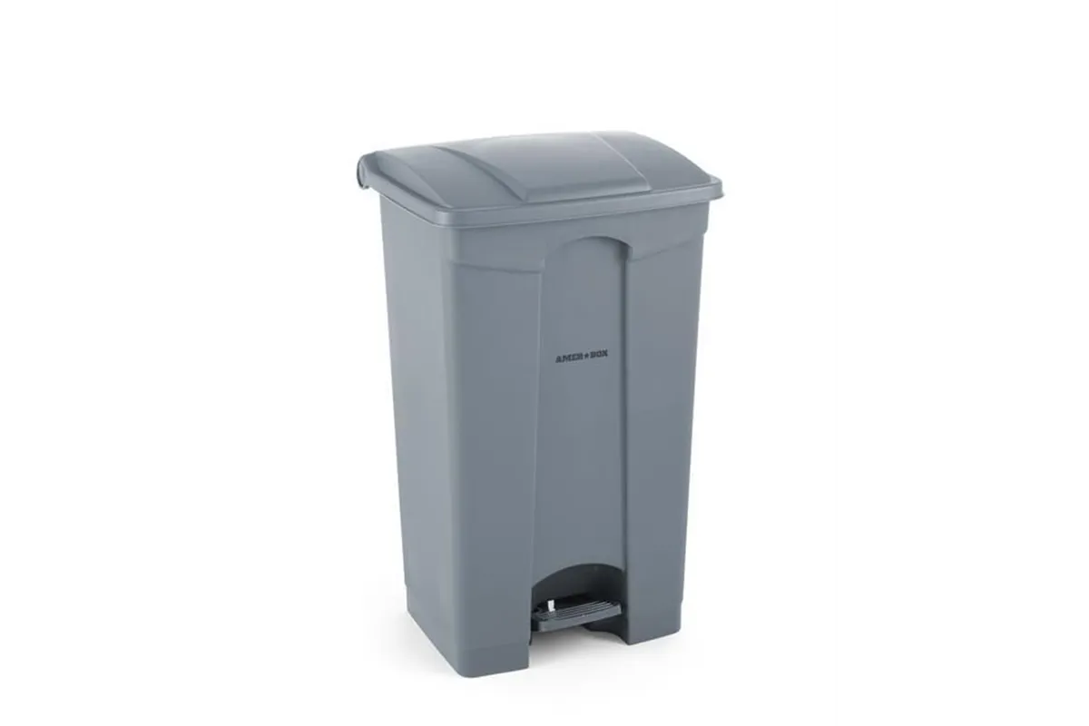 Pojemnik na odpady z pedałem, 68L, jasnoszary, 490x410x660mm AmerBox 691151