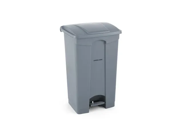 Pojemnik na odpady z pedałem, 68L, jasnoszary, 490x410x660mm AmerBox 691151