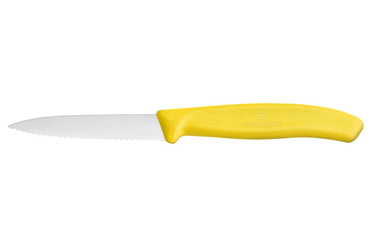 Nóż do jarzyn z ząbkowanym ostrzem, żółty, 190mm Victorinox 6.7636.L118