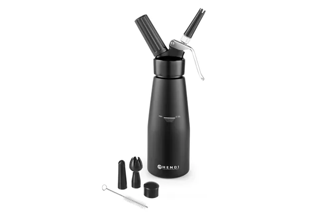 Syfon do bitej śmietany, Kitchen Line, 0,5L, czarny, ⌀80x260mm Hendi 588420