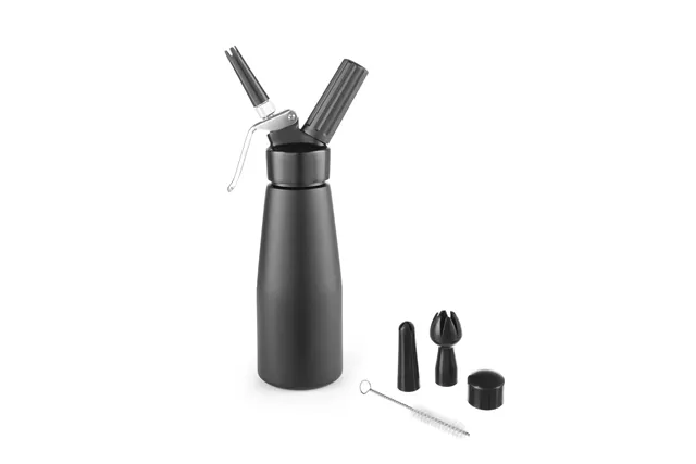 Syfon do bitej śmietany, Kitchen Line, 0,5L, czarny, ⌀80x260mm Hendi 588420