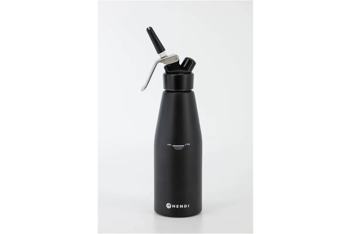 Syfon do bitej śmietany, Kitchen Line, 0,95L, czarny, ⌀95x320mm Hendi 588598