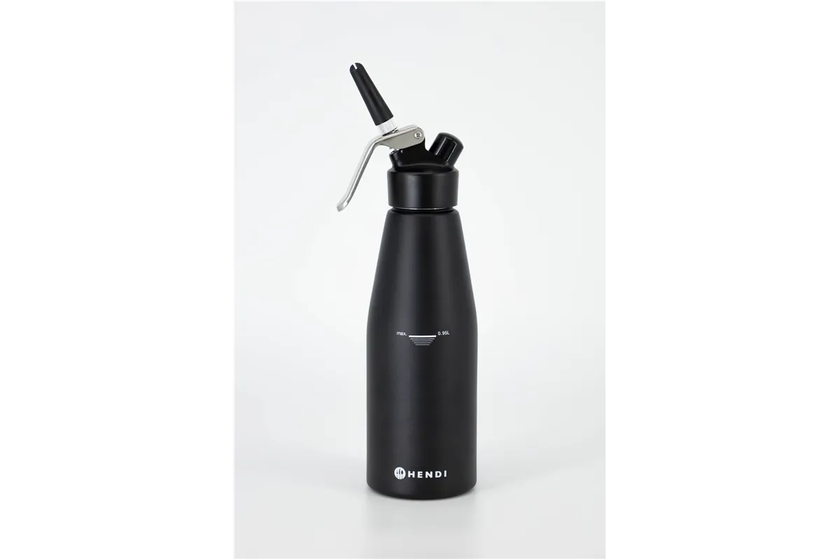 Syfon do bitej śmietany, Kitchen Line, 0,95L, czarny, ⌀95x320mm Hendi 588598