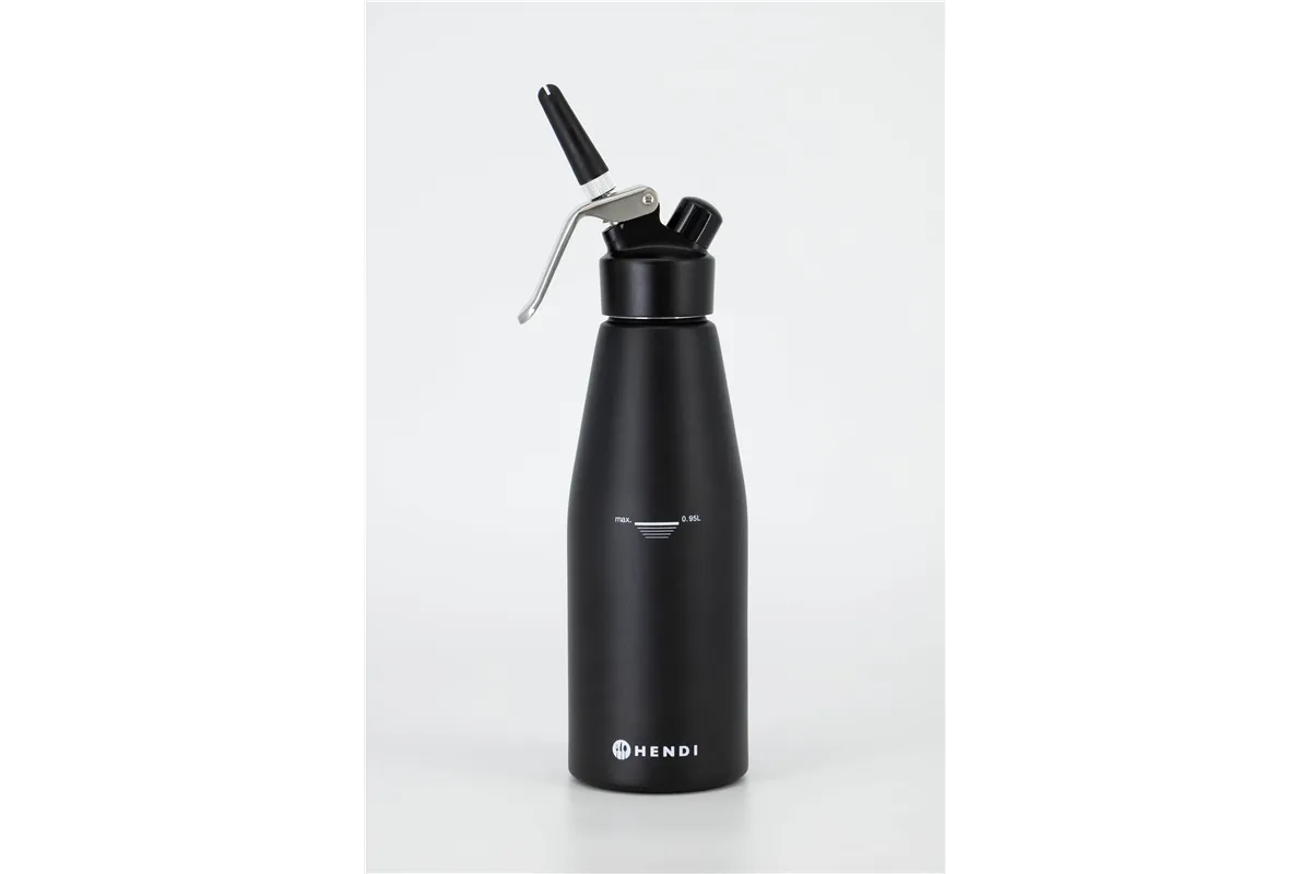 Syfon do bitej śmietany, Kitchen Line, 0,95L, czarny, ⌀95x320mm Hendi 588598