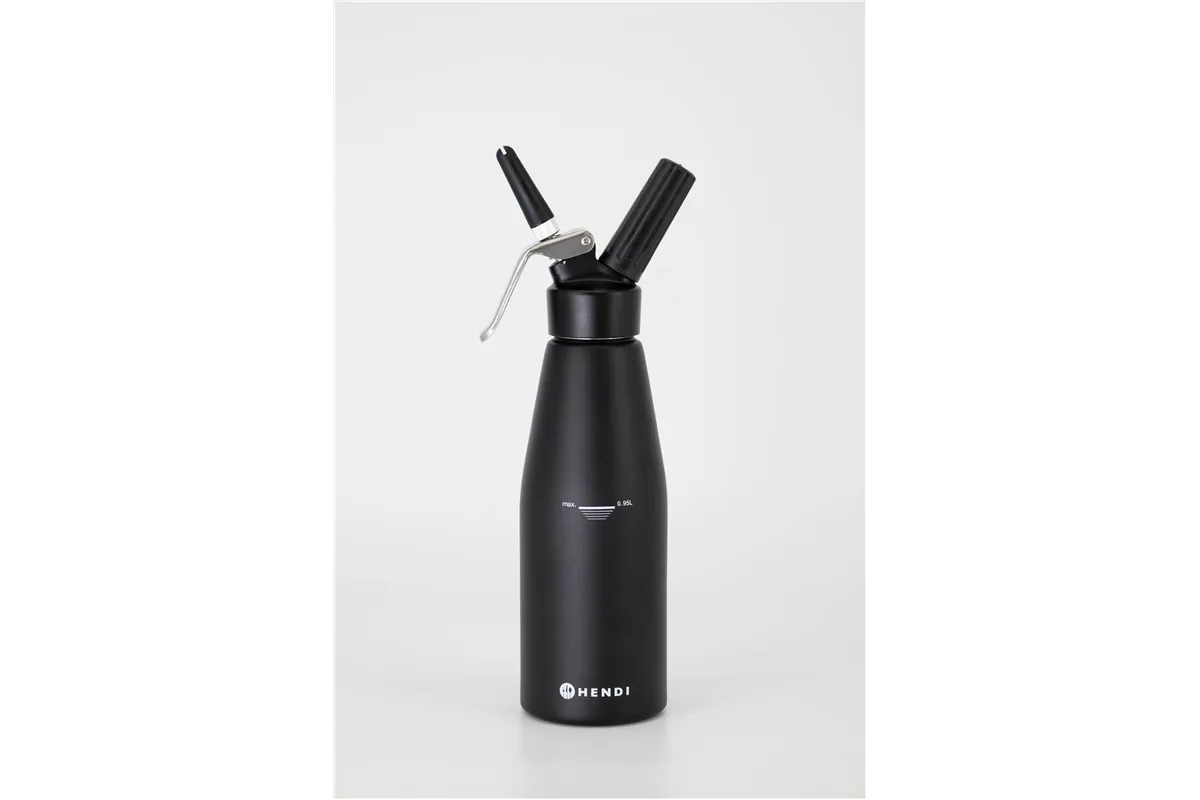 Syfon do bitej śmietany, Kitchen Line, 0,95L, czarny, ⌀95x320mm Hendi 588598