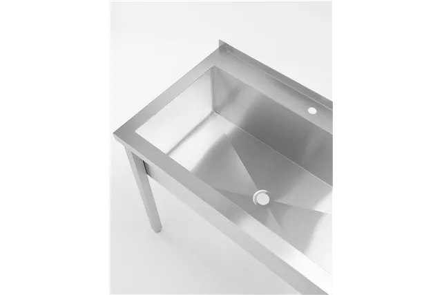 Stół z basenem 1-komorowym bez maskownicy – skręcany, głębokość 600 mm, Budget Line, 800x600x850mm Hendi 811009