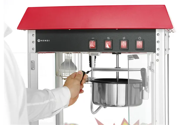 Urządzenie do popcornu, czerwony, 230V/1500W, 574x420x778mm Hendi 282748