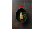 Garnek żeliwny emaliowany, 4,4L, czerwony, 365x290x115mm, Owalny Hendi 626849