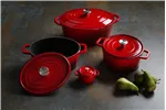 Garnek żeliwny emaliowany, 3,7L, czerwony, 317x240x105mm Hendi 626832