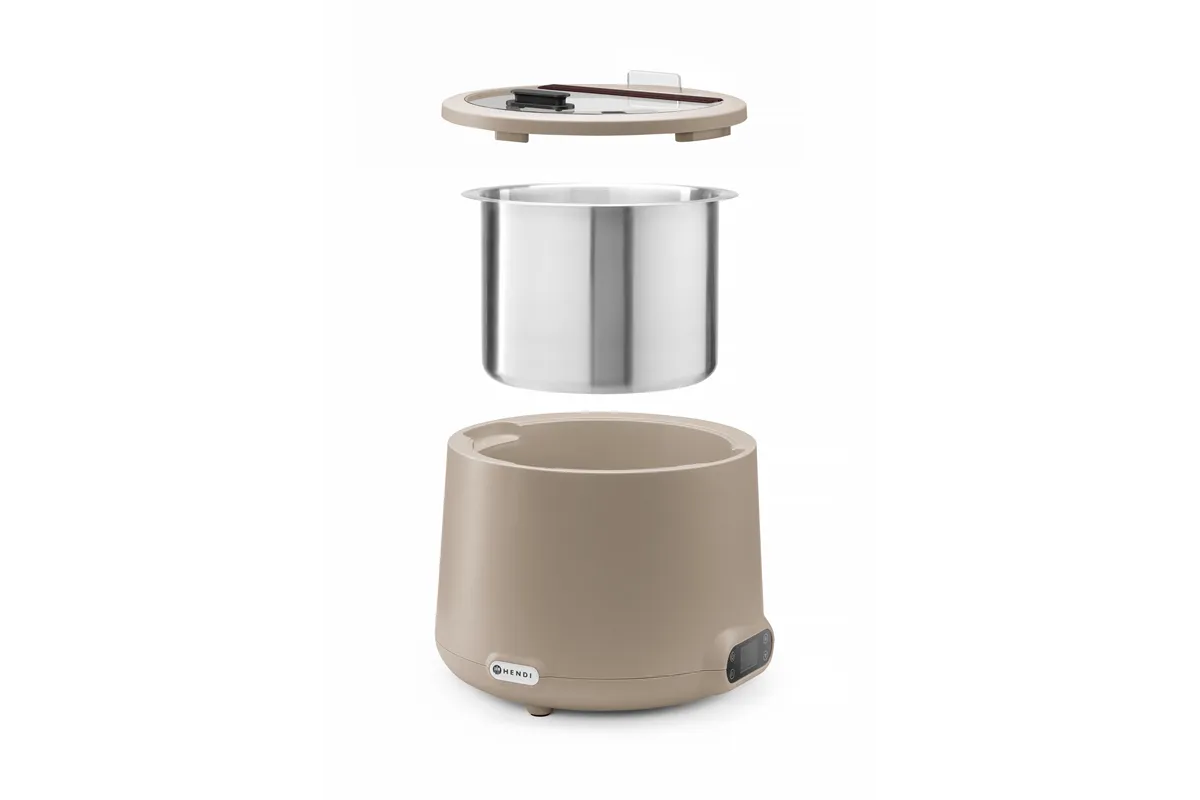 Kociołek do zupy UNIQ, 8L, beżowy, 220-240V/500W, ⌀365x325mm Hendi 860557