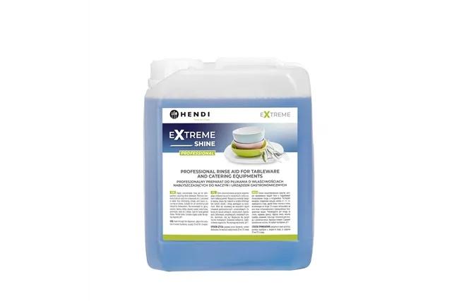 Extreme Shine  preparat do płukania o właściwościach nabłyszczających do naczyń i urządzeń gastronomicznych 5 l Hendi 975022