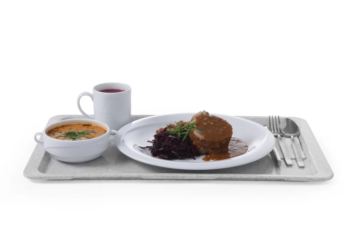 Taca poliestrowa do restauracji samoobsługowych, GN 1/1, granitowy, 530x325mm, Prostokątny AmerBox 876619