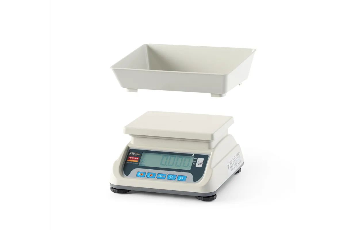 Waga sklepowa LCD z portem RS232 i legalizacją, seria ECO+, 255x264x189mm Tem TEKO+LCD06C-P1-B1