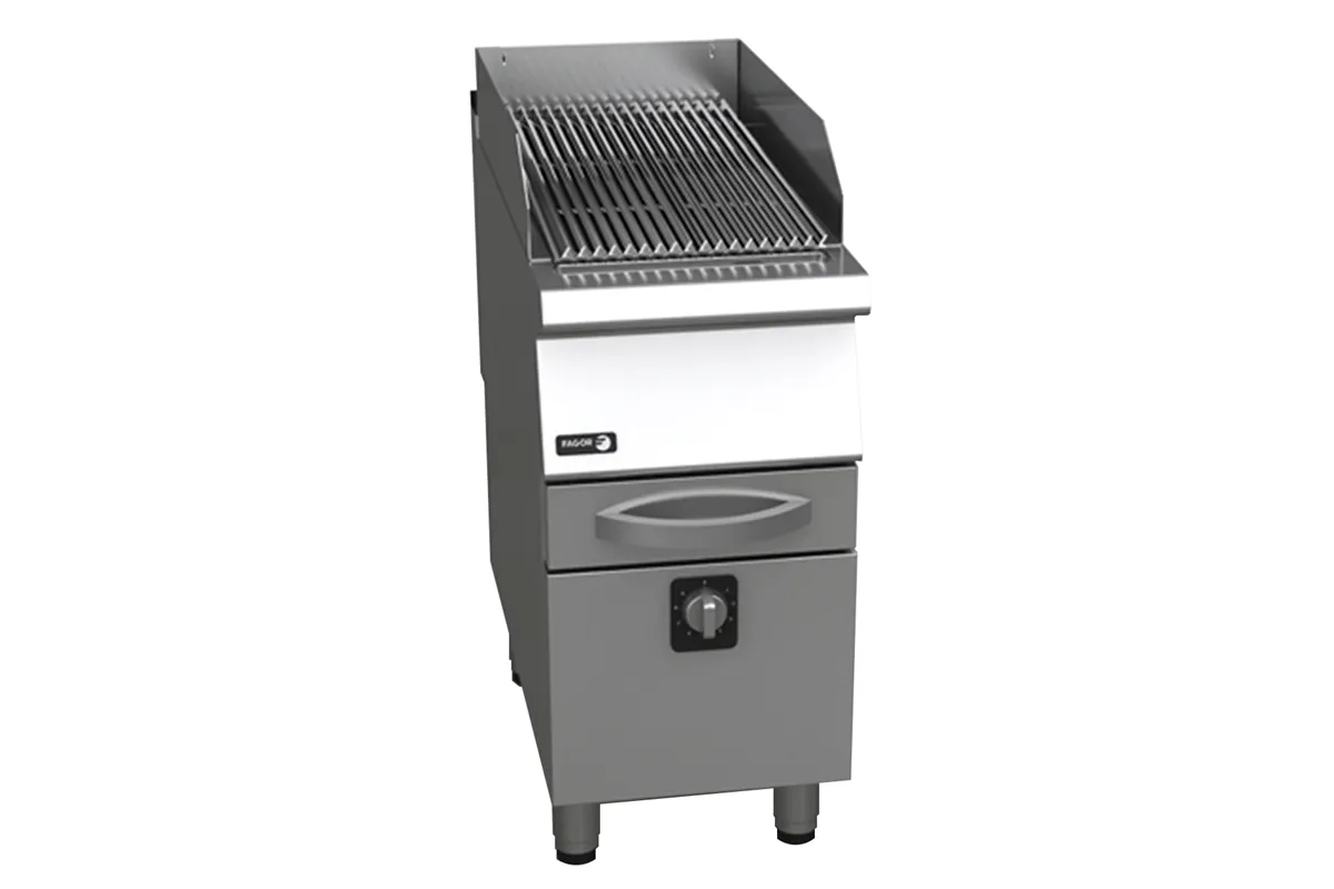 Elektryczny grill wolnostojący, ruszt nierdzewny 400x930x850 mm 7,5kW 400V Fagor B-E9051 I