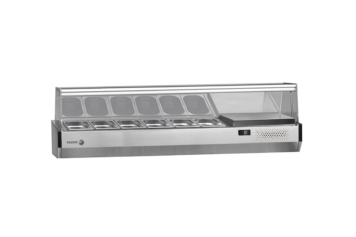 Nadstawka chłodnicza na pojemniki 6x1/3GN, ze szklaną osłoną 1492x396x450 mm Fagor SP-2B GN 1/3