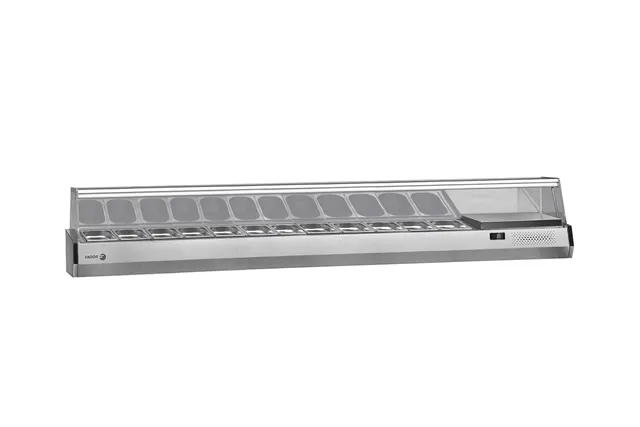 Nadstawka chłodnicza na pojemniki 12x1/3G, ze szklaną osłoną 2542x396x450 mm Fagor SP-4B GN 1/3