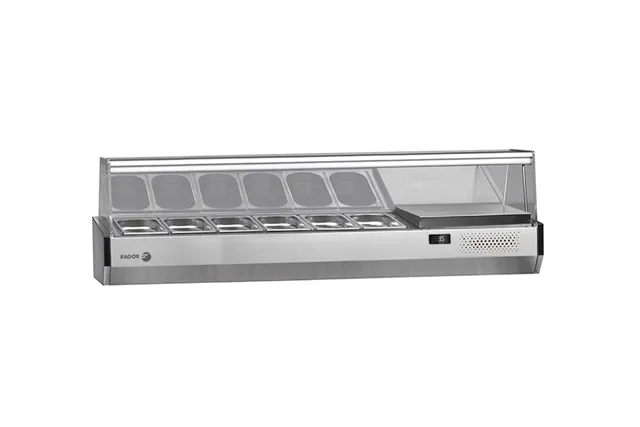 Nadstawka chłodnicza na pojemniki 6x1/4GN, ze szklaną osłoną 1492x336x450 mm Fagor SP-2B