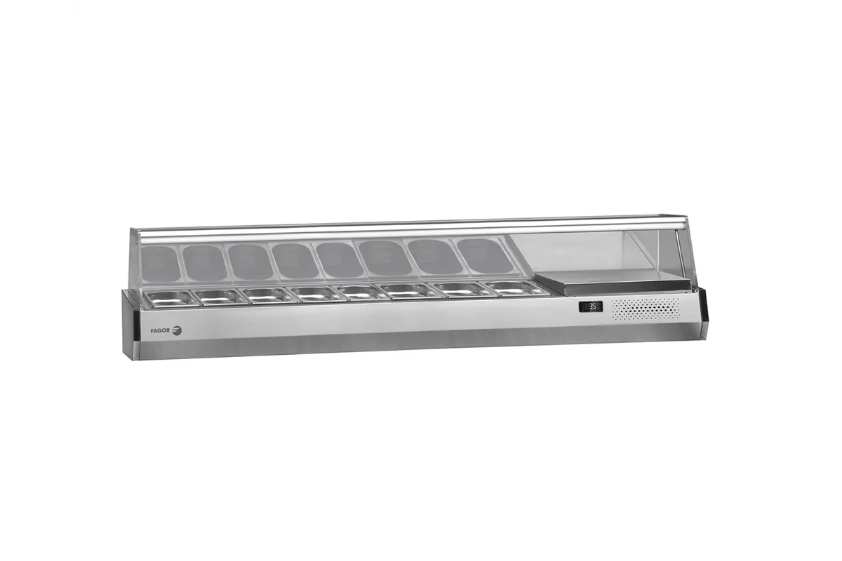 Nadstawka chłodnicza na pojemniki 8x1/4GN, ze szklaną osłoną 1792x336x450 mm Fagor SP-3G