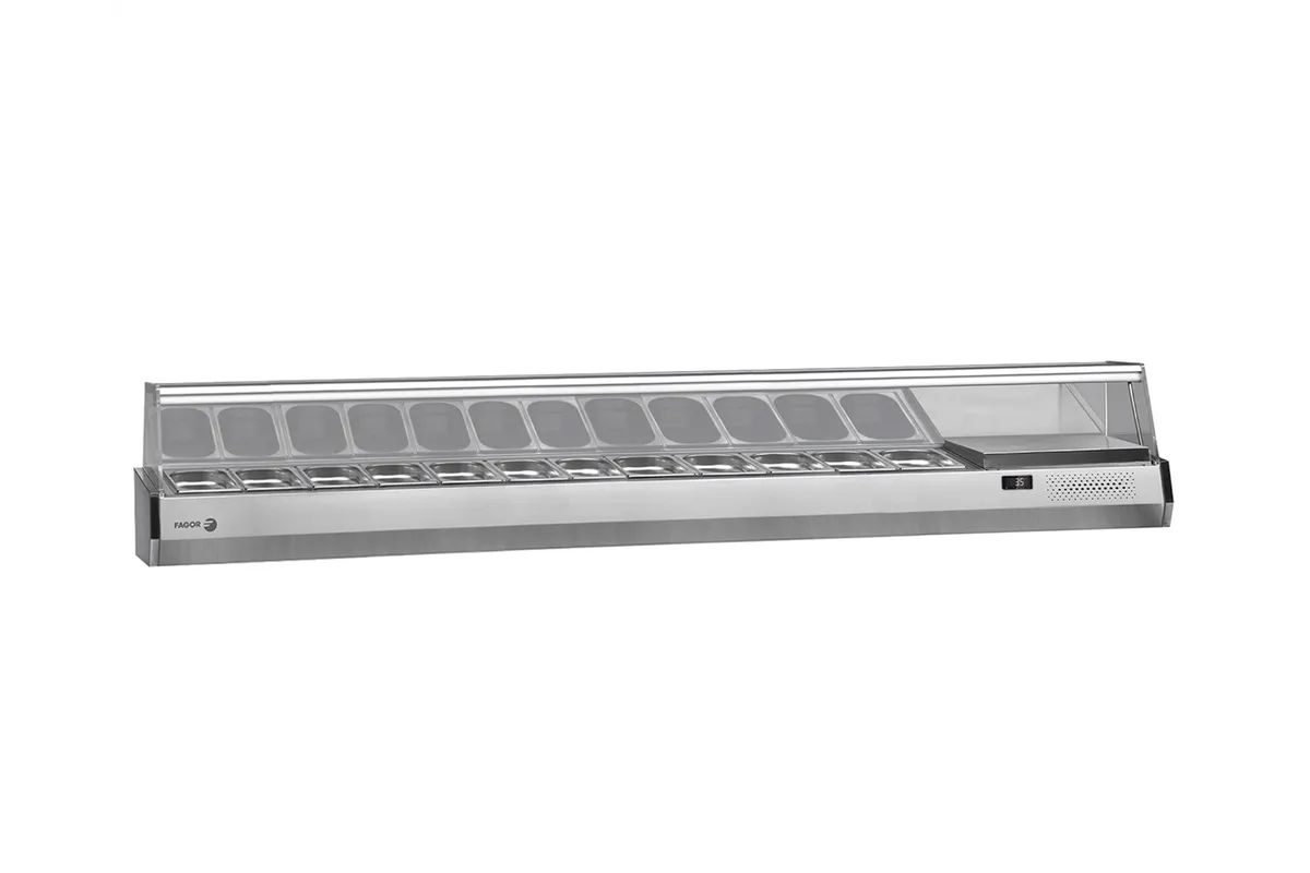 Nadstawka chłodnicza na pojemniki 12x1/4G, ze szklaną osłoną 2542x336x450 mm Fagor SP-4B