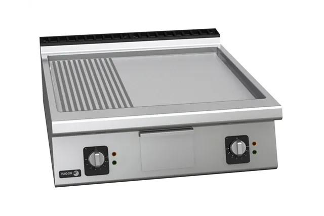 Płyta grillowa CHROMOWA, elektryczna gładko- ryflowana 800x930x290mm 15kW 400V Fagor FT-E910 CLR