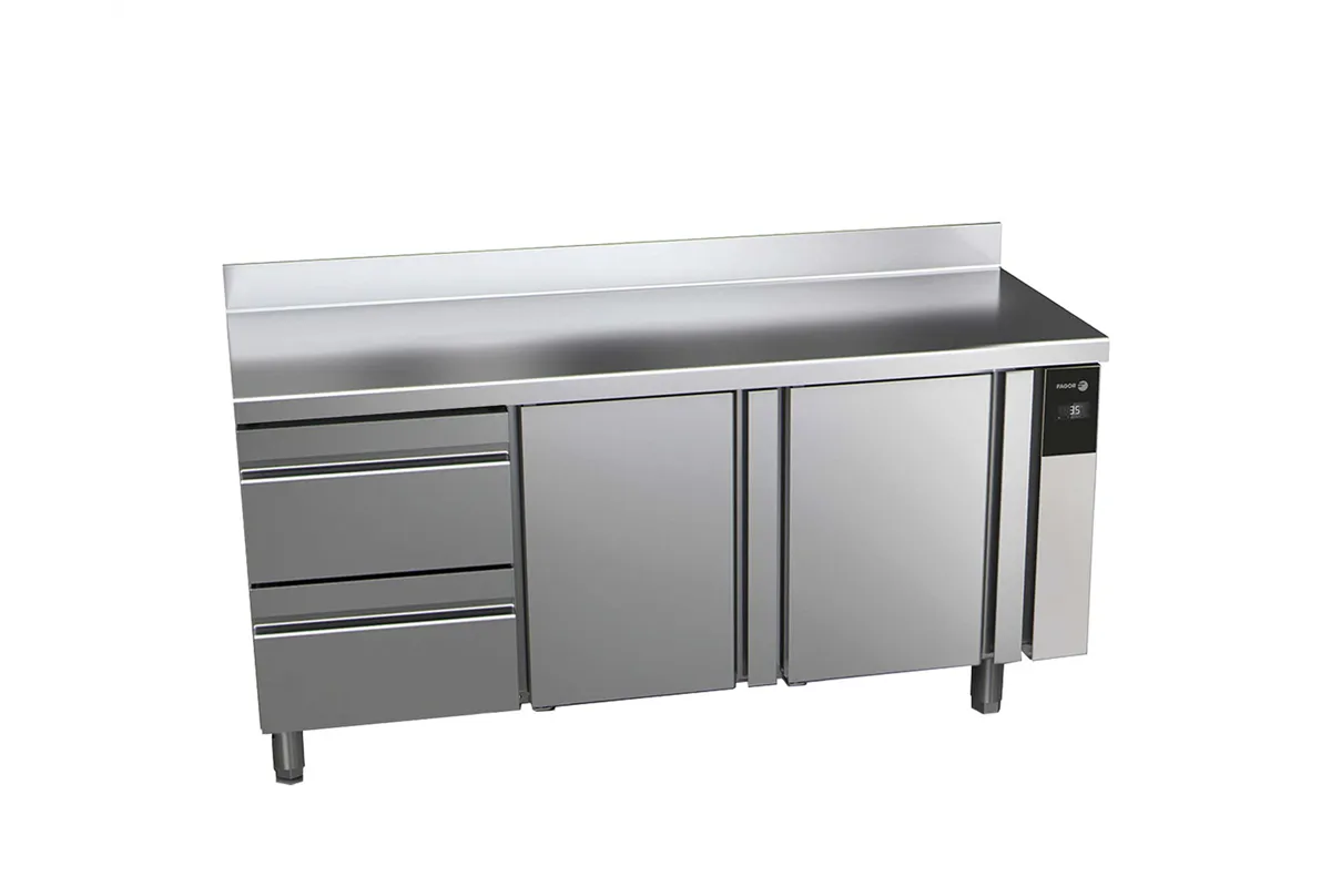 Stół chłodniczy CONCEPT z 2 drzwiami i 2 szufladami, bez agregatu 428L 1492x700x850mm Fagor CCP-3G/R HDD