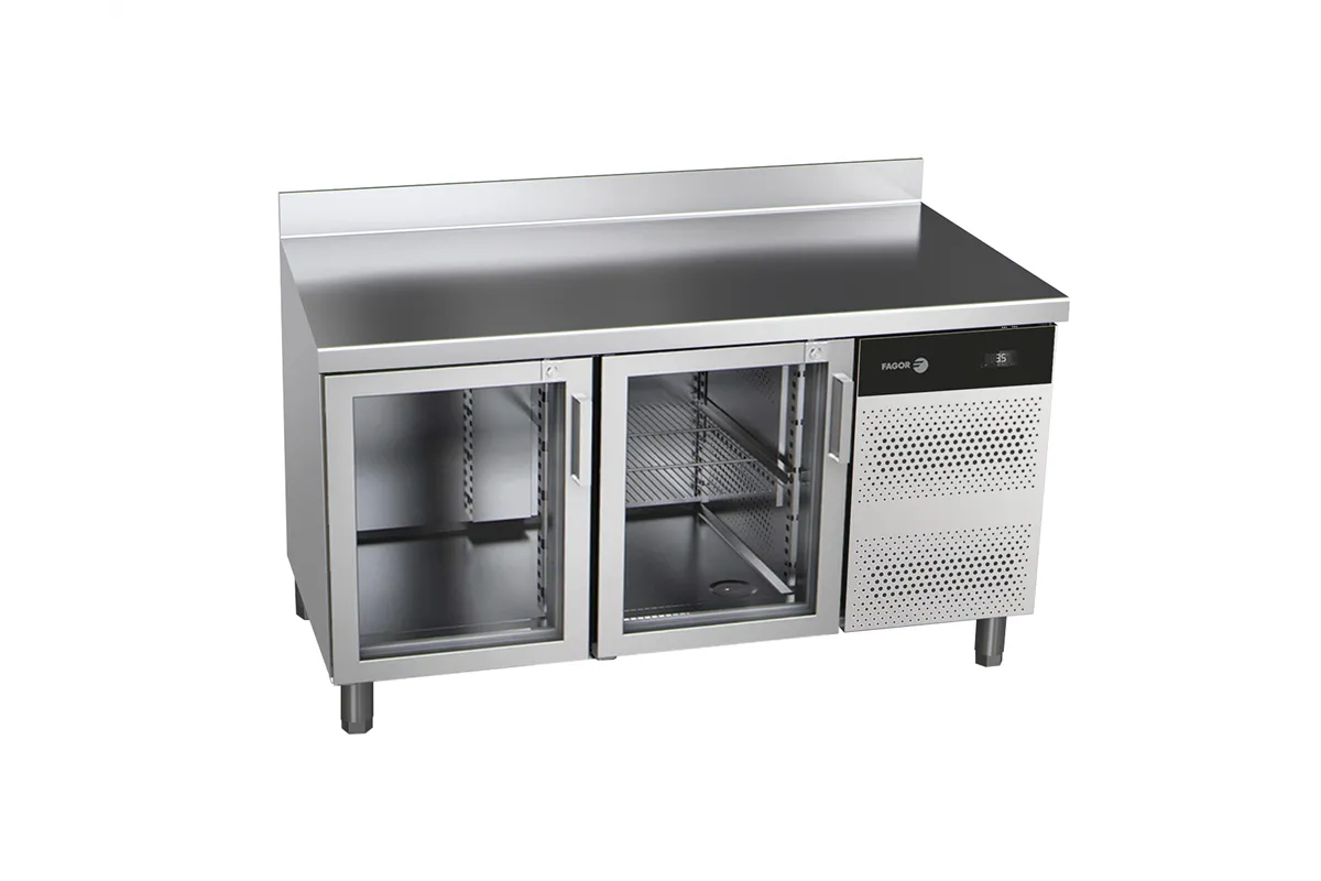 Stół chłodniczy SNACK z 2 szklanymi drzwiami 268L 1492x600x850mm Fagor CCP-2S GD