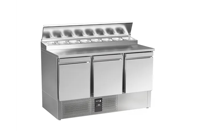 Stół do pizzy 3x drzwi z blatem roboczym nierdzewnym 1358x700x955 mm Fagor RPS-3GZ