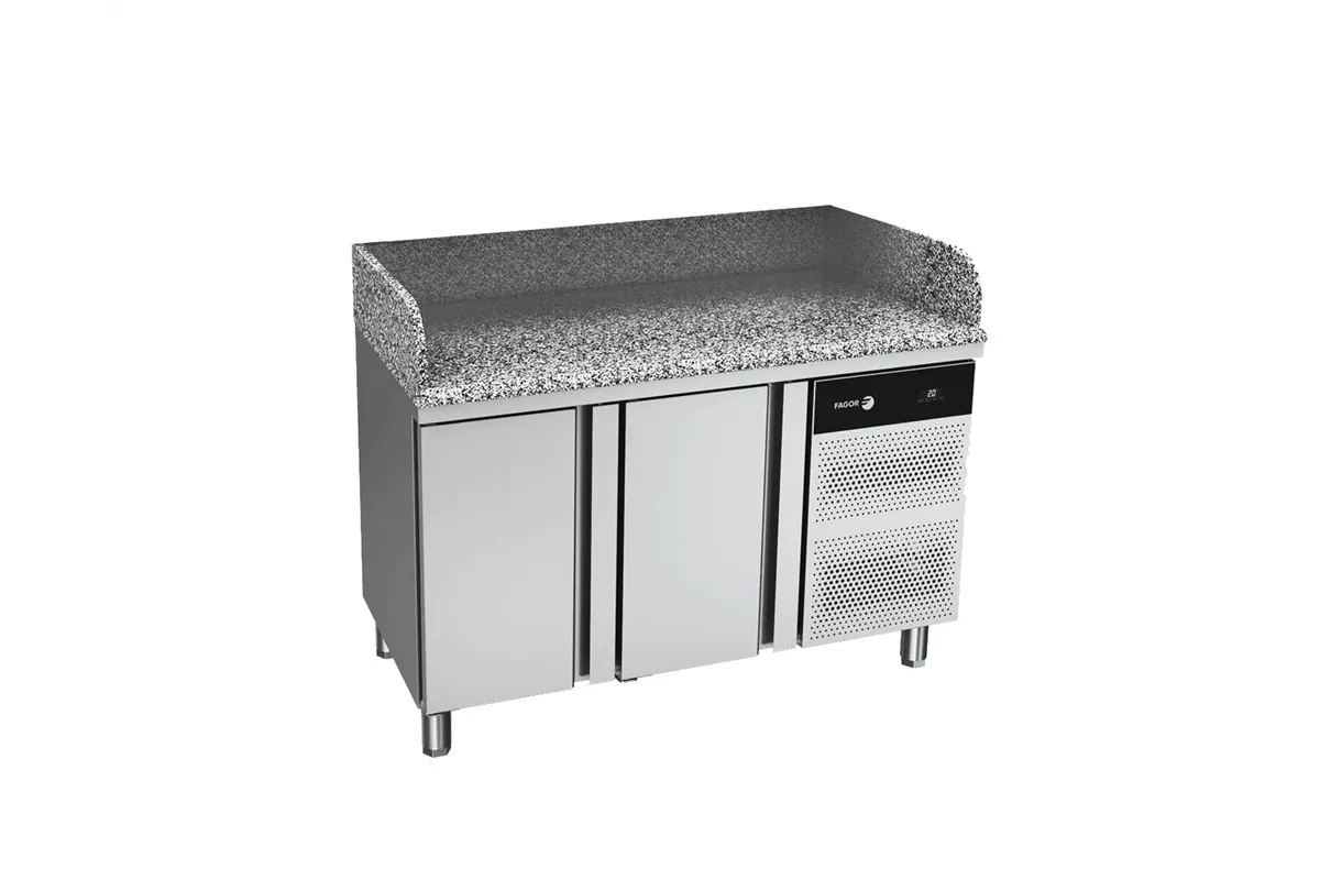Stół do pizzy GN 1/1 z blatem granitowym 2x drzwi 274L 1342x700x850 mm Fagor CCP-2G GR