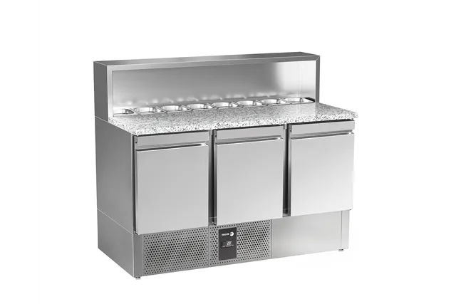Stół sałatkowy do kanapek z 3 drzwiami 313L 1358x700x1140mm Fagor RPS-3GS