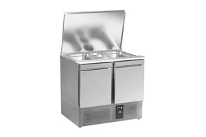 Stół sałatkowy z blatem polietylenowym z 2 drzwiami 209L 894x700x861mm Fagor RPS-2GP