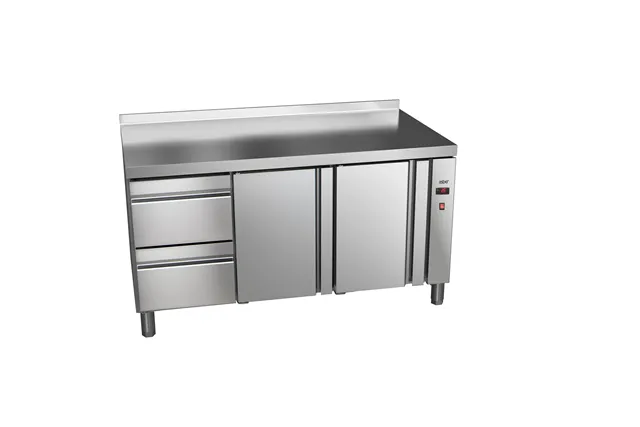 Stół chłodniczy 700mm z szufladami GN 1/1 bez agregatu, 2xszuflady, 2xdrzwi pełne 1492x700x850mm, 32W 230V Asber ETP-7-147-22 R 
