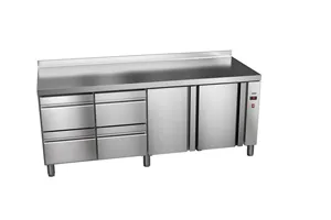 Stół chłodniczy 700mm z szufladami GN 1/1 bez agregatu, 4xszuflady, 2xdrzwi pełne 1942x700x850mm, 32W 230V Asber ETP-7-192-24 R 