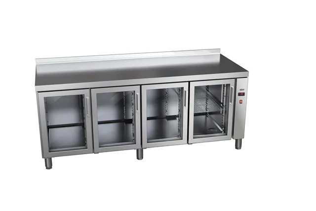 Stół chłodniczy ze szklanymi drzwiami 700mm GN 1/1 bez agregatu, 4xszklane drzwi 1942x700x850mm, 32W 230V Asber ETP-7-192-40 R H