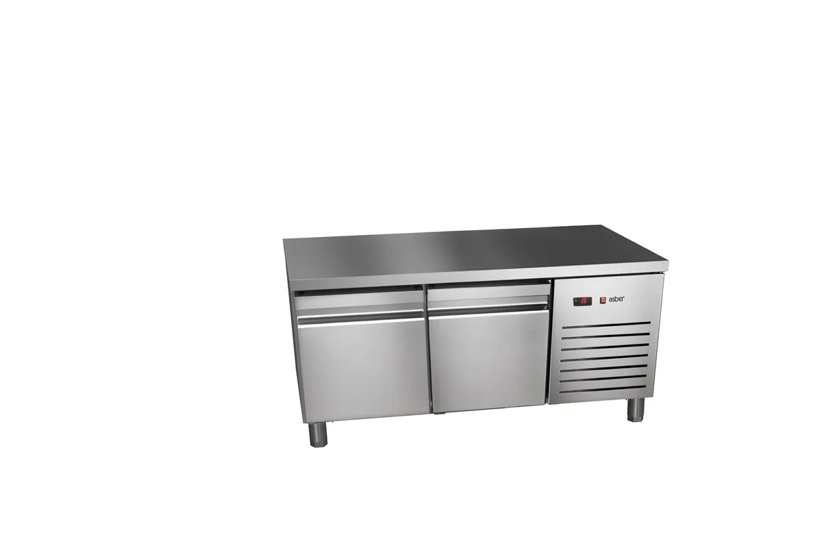 Stół chłodniczy 700mm GN 1/1, 2x2/3drzwi pełne 1342x700x584mm, 253W 230V Asber ETPB-135 HC 90NS
