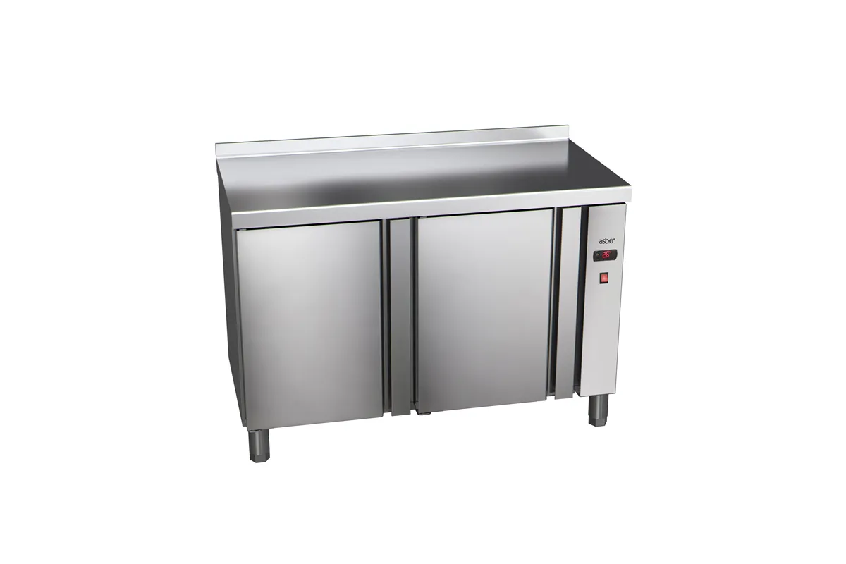 Stół chłodniczy 600mm bez agregatu, 2xdrzwi pełne 1192x600x850mm, 32W 230V Asber ETP-6-117-20 R HC SB40