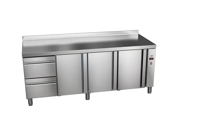 Stół chłodniczy 600mm bez agregatu, 2xszuflady+3xdrzwi pełne 2242x600x850 32W 230V Asber ETP-6-222-32 R HC SB40