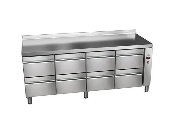 Stół chłodniczy 600mm bez agregatu, 8xszuflady 2242x600x850 32W 230V Asber ETP-6-222-08 R HC SB40