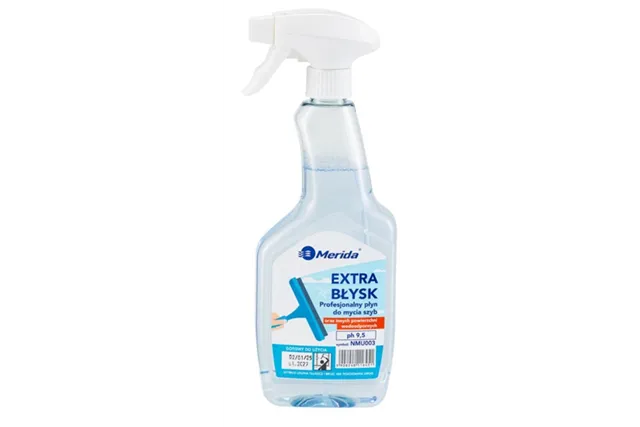 MERIDA EXTRA BŁYSK, profesjonalny płyn do czyszczenia powierzchni wodoodpornych 500 ml, butelka ze spryskiwaczem Merida NMU003