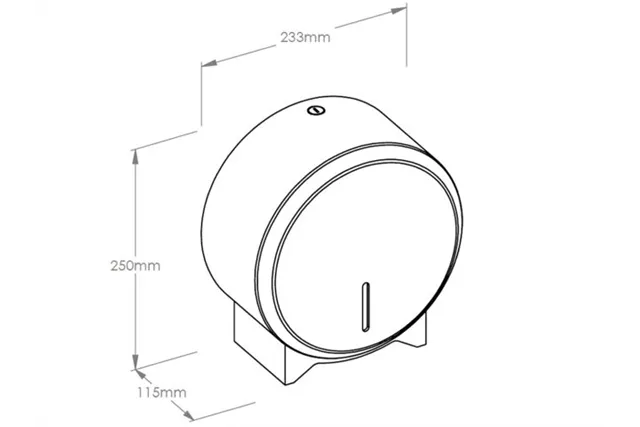 Pojemnik na papier toaletowy MERIDA STELLA Anti-FingerPrint MINI, śr. papieru do 19 cm, stal matowa z powłoką AFP
 BSM271