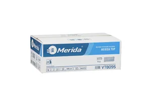 Ręczniki papierowe MERIDA TOP, białe, jednowarstwowe, 4000 szt.
 Merida VTB095