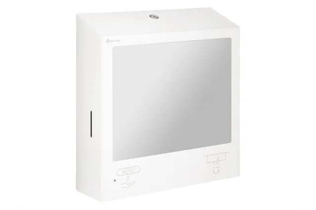 Pojemnik na ręczniki z automatycznym dozownikiem mydła z lustrem „3w1" MERIDA STELLA SLIM WHITE LINE COMBO biały
 ASB753