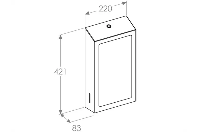 Pojemnik na ręczniki składane z lustrem ze stali SuperMirror „2w1" MERIDA STELLA SLIM BLACK LINE MEGA COMBO, czarny
 ASC755