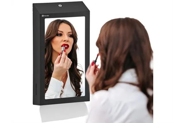 Pojemnik na ręczniki składane z lustrem ze stali SuperMirror „2w1" MERIDA STELLA SLIM BLACK LINE MEGA COMBO, czarny
 ASC755