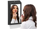 Pojemnik na ręczniki składane z lustrem ze stali SuperMirror „2w1" MERIDA STELLA SLIM BLACK LINE MEGA COMBO, czarny
 ASC755