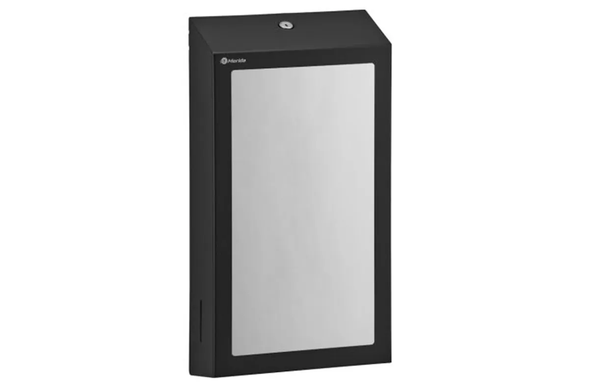 Pojemnik na ręczniki składane z lustrem ze stali SuperMirror „2w1" MERIDA STELLA SLIM BLACK LINE MEGA COMBO, czarny
 ASC755