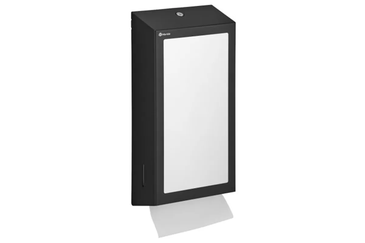 Pojemnik na ręczniki składane z lustrem ze stali SuperMirror „2w1" MERIDA STELLA SLIM BLACK LINE MEGA COMBO, czarny
 ASC755